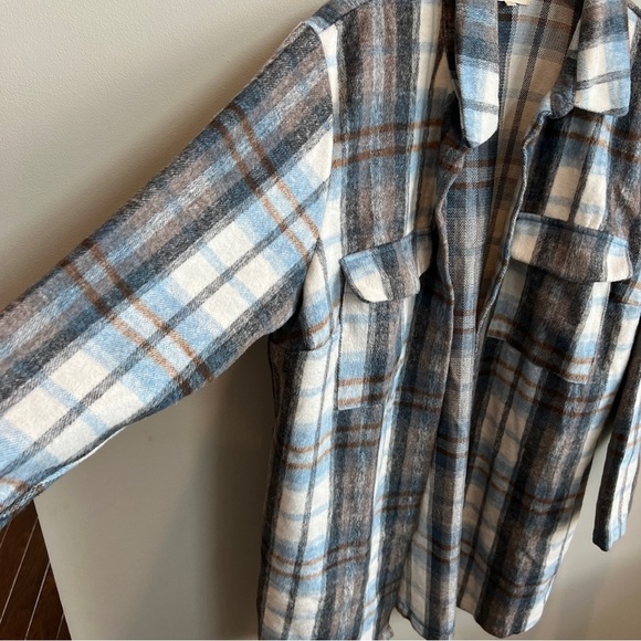 Melloday Plaid Shacket Longline Jacket size 2X - Picture 3 of 11